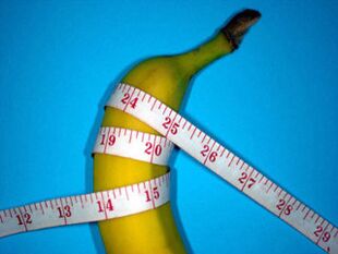 measuring the penis during enlargement using a banana as an example